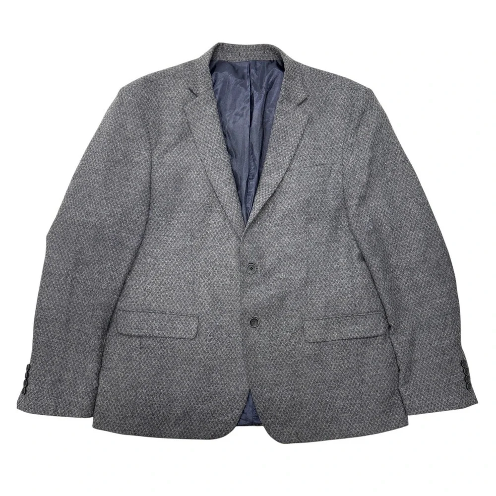 Cricket & Co Gray Wool Blend Textured Blazer Jacket Mens 56 46 US Lord
